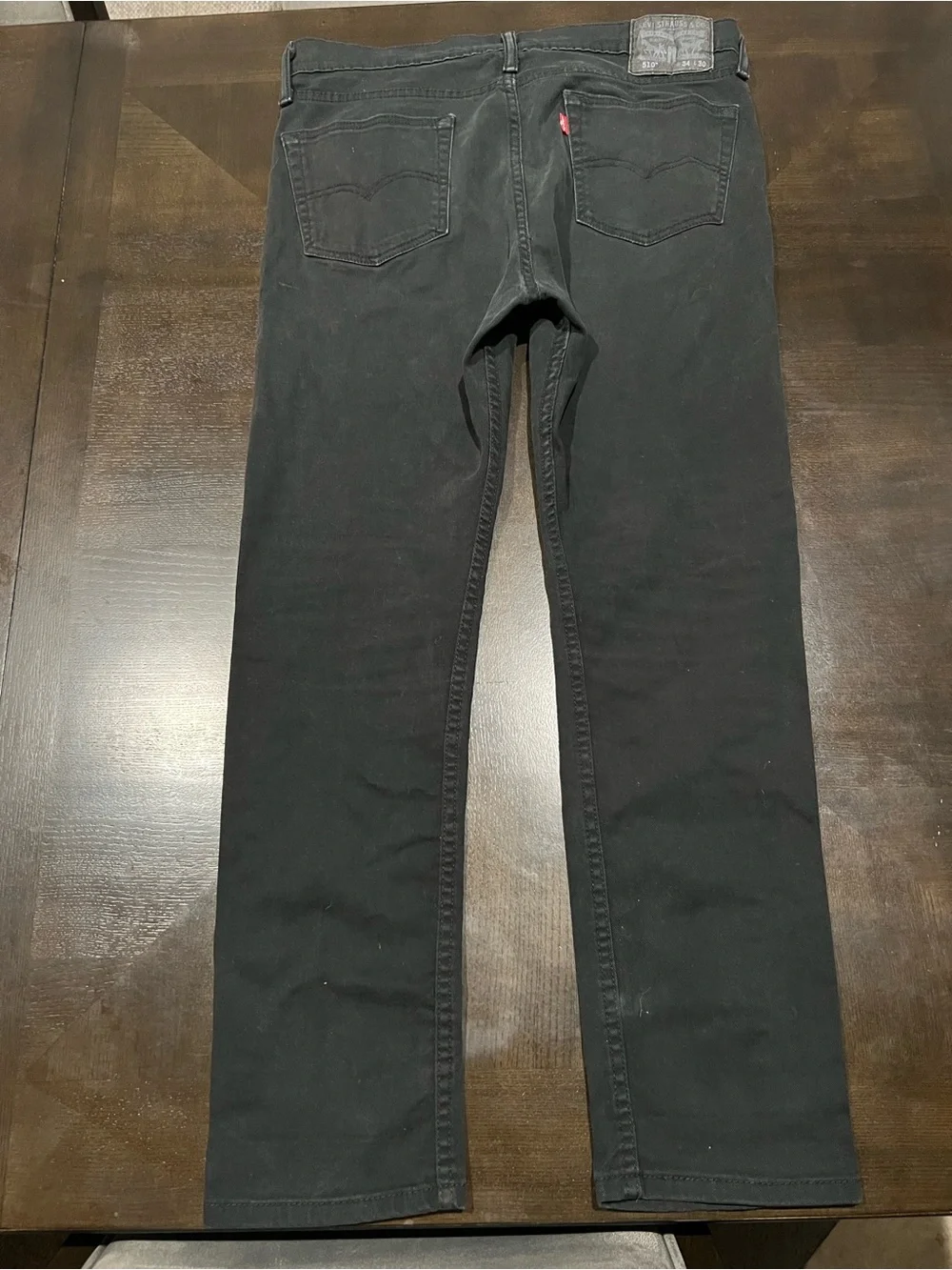 510” Levi's Men's 34x30 Black Dark Wash Slim Fit Skinny Low Rise Denim Jeans